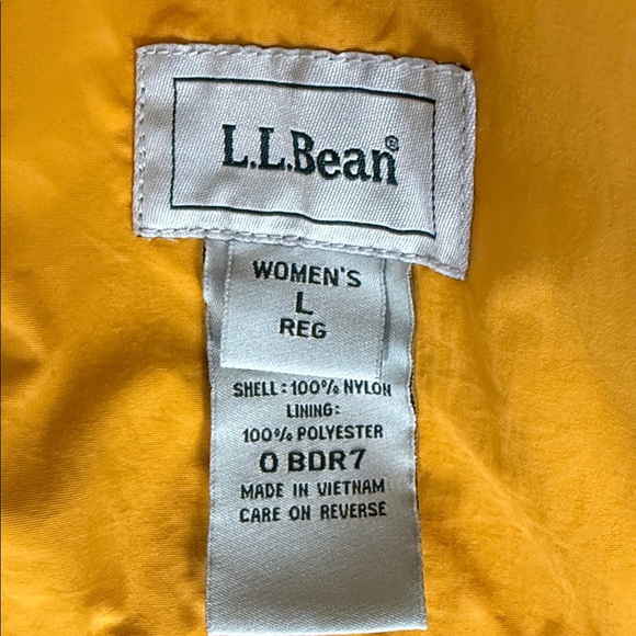 LL Bean Womens Yellow Fleece Lined Nylon Vest L Hiking Outdoor Layering Retro - Picture 9 of 10